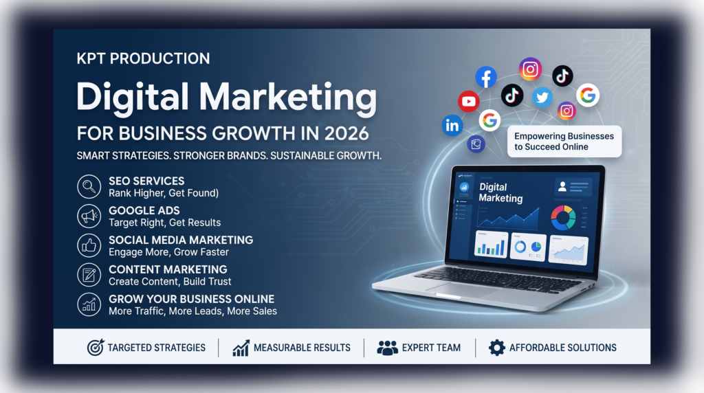 Digital Marketing Services Poster for Business Growth in 2026 by KPT Production